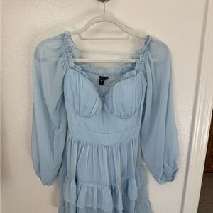 Windsor Sky Blue Ruffled Blouse
